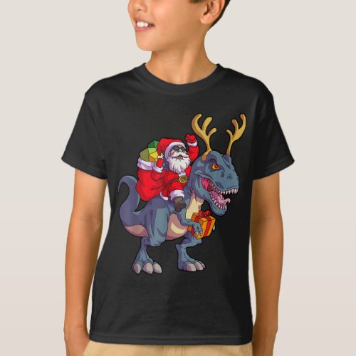 Christmas Dinosaur Tree Rex Pajamas T_Shirt