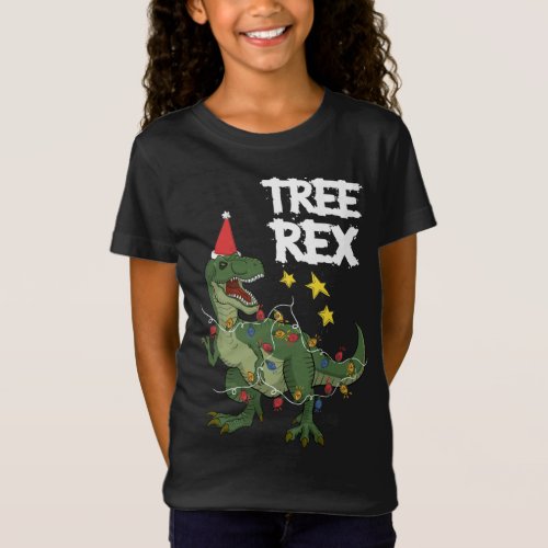 Christmas Dinosaur Tree Rex Pajamas T_Shirt