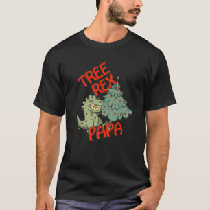 Christmas Dinosaur Tree Rex Papa Pajamas T-Shirt