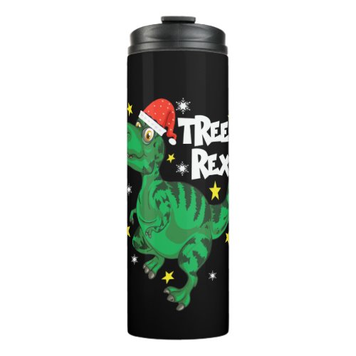 christmas dinosaur tree rex   thermal tumbler
