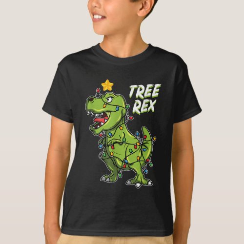 Christmas Dinosaur Tree Rex Xmas Funny  T_Shirt