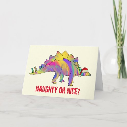 Christmas Dinosaur with Funny Santa Quote Card