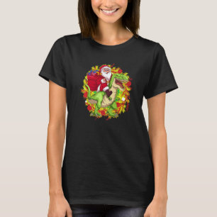Christmas Dinosaur Xmas Santa Riding Dinosaur T-Shirt