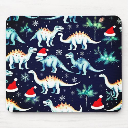 Christmas Dinosaurs  Mouse Pad
