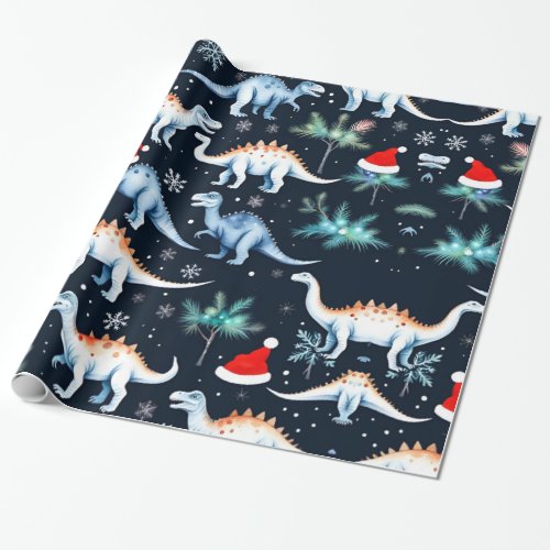 Christmas Dinosaurs  Wrapping Paper