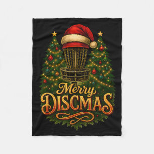 Christmas Disc Golf Merry Discmas  Fleece Blanket