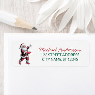 Christmas Disc Golf Santa Claus Return Address Label