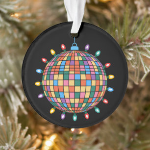 Christmas Disco Ball Lights Ornament Colorful Xmas
