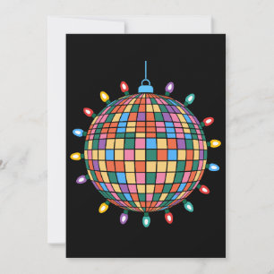 Christmas Disco Ball Lights Ornament Colorful Xmas Invitation