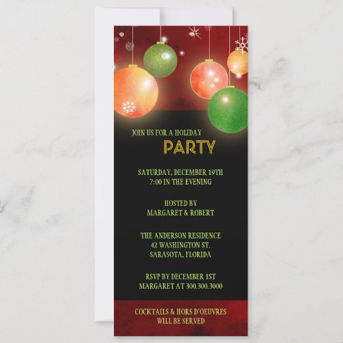 Christmas Disco Balls Luxe Holiday Party Invitation
