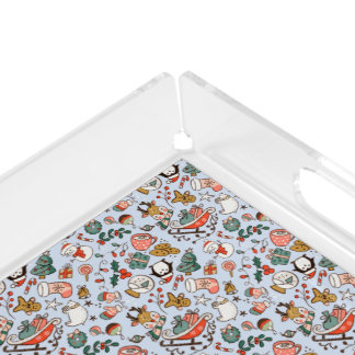 Christmas Ditsy Doodles Acrylic Tray