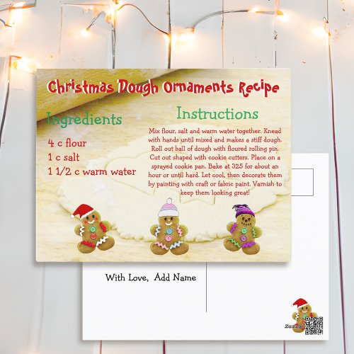 Christmas DIY Dough Ornament Recipe Postcard
