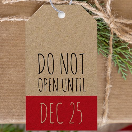 Christmas Do Not Open  Holiday  Gift Tags