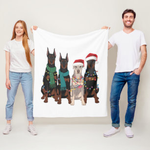 Christmas Doberman Lover Dog Mom Holiday Fleece Blanket