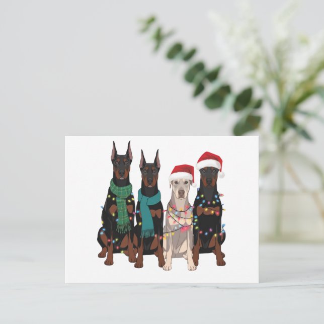 Christmas Doberman Lover Dog Mom Holiday  Postcard (Standing Front)