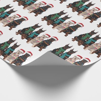 Christmas Doberman Lover Dog Mom Holiday  Wrapping Paper