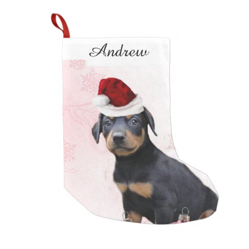Christmas Doberman Pinscher dog Small Christmas Stocking