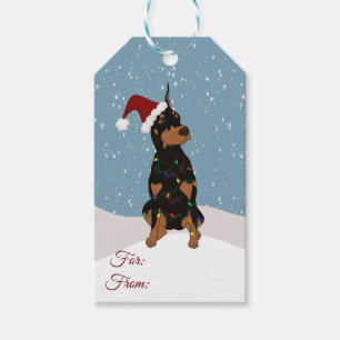 Christmas Doberman Pinscher Gift Tags