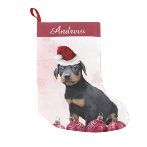 Christmas Doberman Pinscher puppy stocking