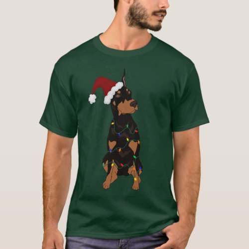 Christmas Doberman Pinscher T_Shirt