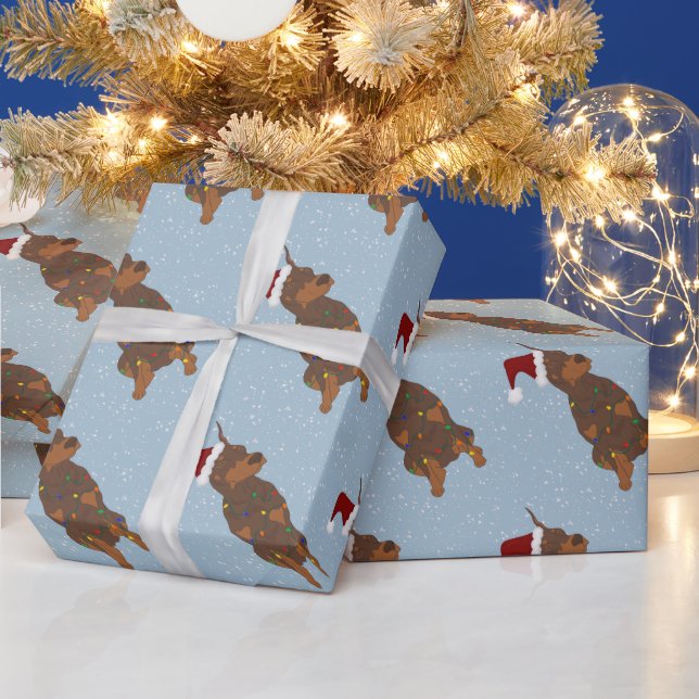 Christmas Doberman Pinscher Wrapping Paper (Holidays)