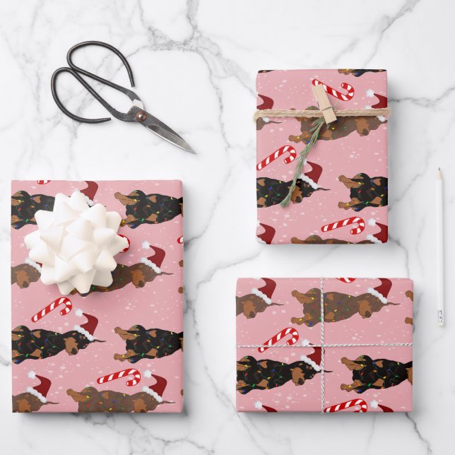 Christmas Doberman Pinscher  Wrapping Paper Sheets (Front)