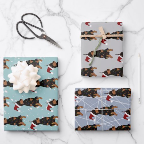 Christmas Doberman Pinscher  Wrapping Paper Sheets