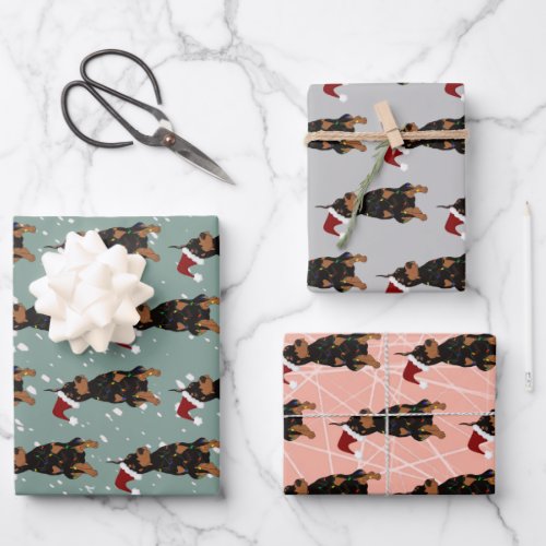 Christmas Doberman Pinscher  Wrapping Paper Sheets