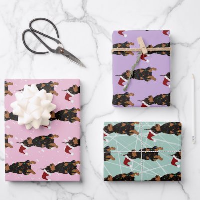 Christmas Doberman Pinscher  Wrapping Paper Sheets