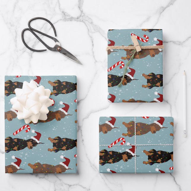 Christmas Doberman Pinscher  Wrapping Paper Sheets (Front)