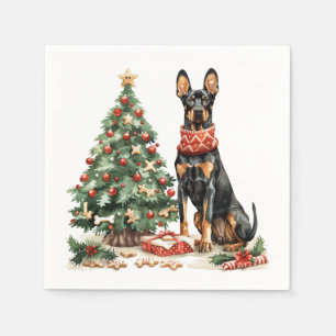 Christmas Dobermann Dogs Napkins