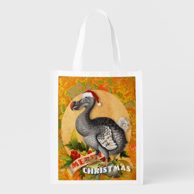 Christmas Dodo Bird Grocery Bag (Front)