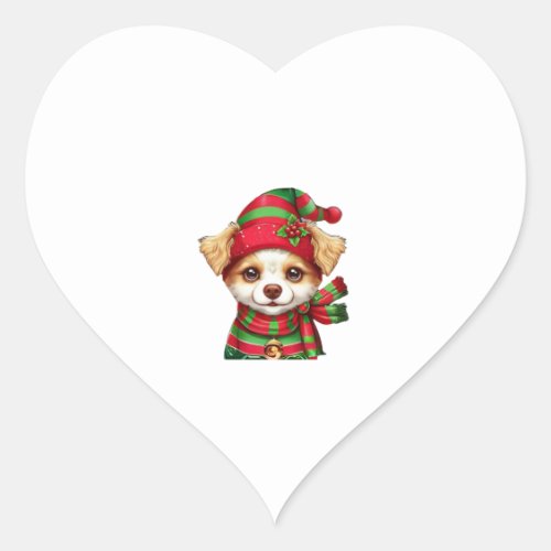 Christmas Dog  1 Heart Sticker
