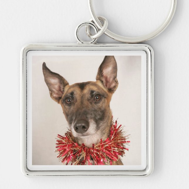 Christmas Dog 1 Keychain (Front)