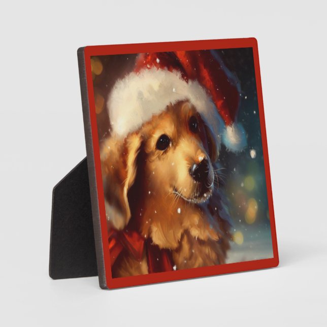 Christmas Dog 4 Plaque (Front)