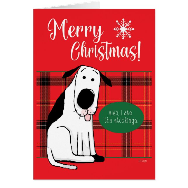 Christmas Dog Ate the Stockings Cards (Front)