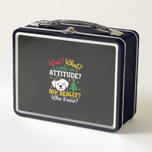 Christmas Dog Attitude Holiday Humor Metal Lunch Box