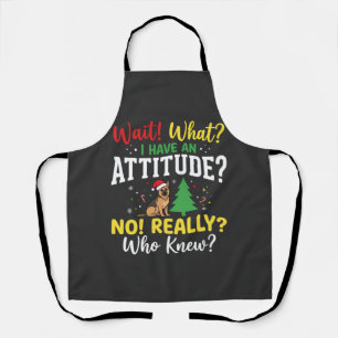 Christmas Dog Attitude Humor Apron