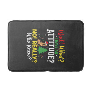 Christmas Dog Attitude Humor Bath Mat