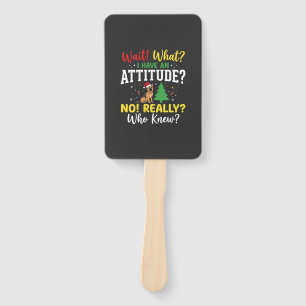 Christmas Dog Attitude Humor Hand Fan