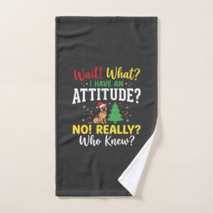 Christmas Dog Attitude Humor Hand Towel
