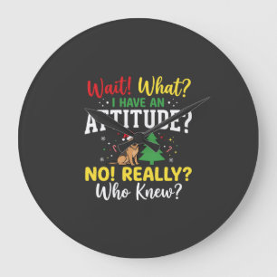 Christmas Dog Attitude Humor Large Clock