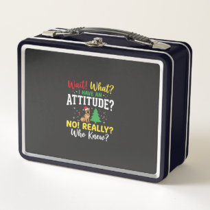 Christmas Dog Attitude Humor Metal Lunch Box