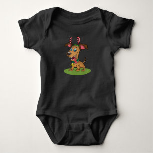 Christmas dog baby bodysuit