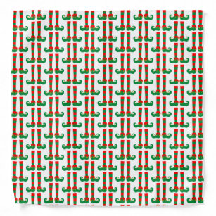 Christmas dog bandana for funny elf feet pattern