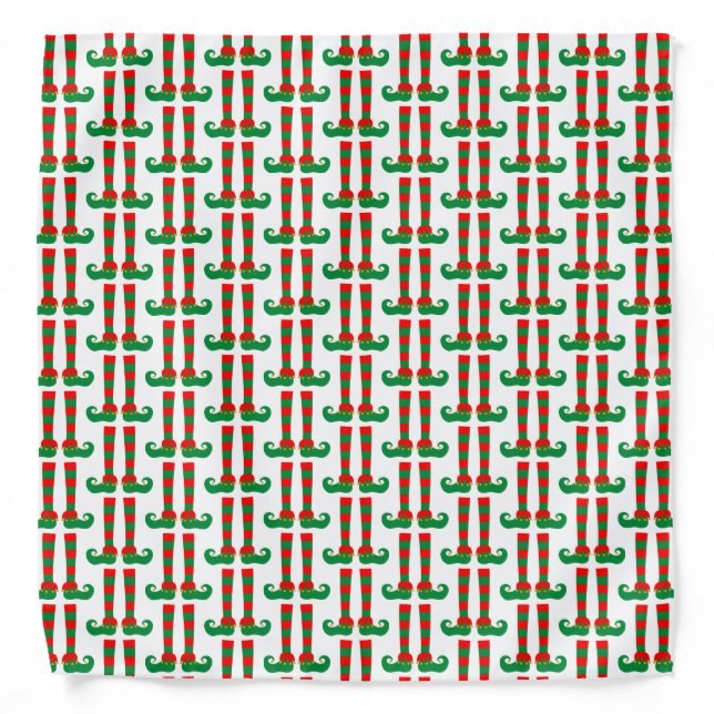 Christmas dog bandana for funny elf feet pattern (Front)