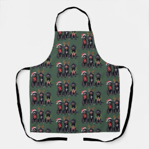Christmas Dog Black Goldendoodle Doodle Mom Winter Apron