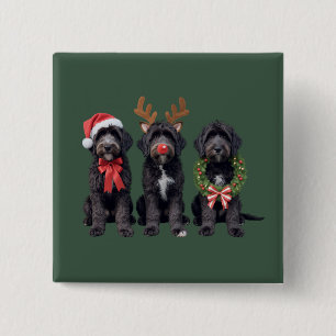 Christmas Dog Black Goldendoodle Doodle Mom Winter Button