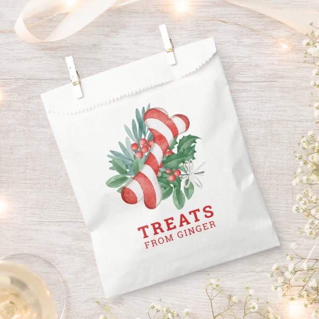 Christmas Dog Bone Favor Bag (Clipped)