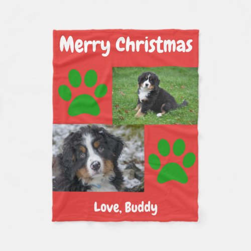 Christmas Dog Cat Mom Dad Pet Photo Fleece Blanket